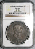 1822-Mo NGC XF 45 Mexico Iturbide Silver 8 Reales Empire Coin KM-304 (23080401C)