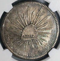 1825-Do NGC UNC Mexico 8 Reales Durango No Period Rare Silver Coin (24030901C)