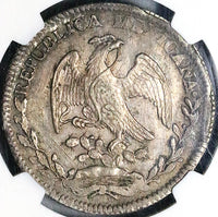 1825-Do NGC UNC Mexico 8 Reales Durango No Period Rare Silver Coin (24030901C)