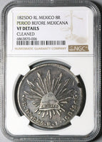 1825-Do NGC VF Mexico 8 Reales Durango Dot Mexicana Silver Coin (23122801C)