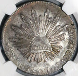 1825-Mo NGC AU Mexico 8 Reales Cap Rays Scarce Silver Dollar Coin (25110501C)