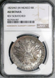 1825-Mo NGC AU Mexico 8 Reales Cap Rays Scarce Silver Dollar Coin (25110501C)