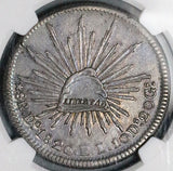 1826-Do NGC AU 55 Mexico 8 Reales Durango Mint Rare Cap Rays Silver Coin (26022701C)