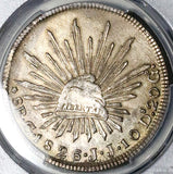 1826-Go JJ PCGS AU Mexico 8 Reales Guanajuato Mint Rare Silver Coin (25120202D)