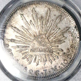 1826-Mo PCGS AU 58 Mexico 8 Reales Cap Rays Rare Silver Dollar Coin POP 1/2 (21040301C)