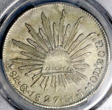 1827-Go MJ PCGS AU Mexico 8 Reales Guanajuato Rare Silver Coin (26052006C)