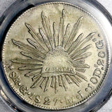 1827-Go MJ PCGS AU Mexico 8 Reales Guanajuato Rare Silver Coin (26052006C)