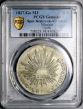 1827-Go MJ PCGS AU Mexico 8 Reales Guanajuato Rare Silver Coin (26052006C)