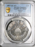 1827-Zs PCGS AU Mexico 8 Reales Zacatecas Rare Cap Rays Silver Coin  (25102902C)