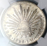 1828-Mo NGC AU 58 Mexico 8 Reales Cap Rays Rare Silver Coin POP 2/4 (26030302C)