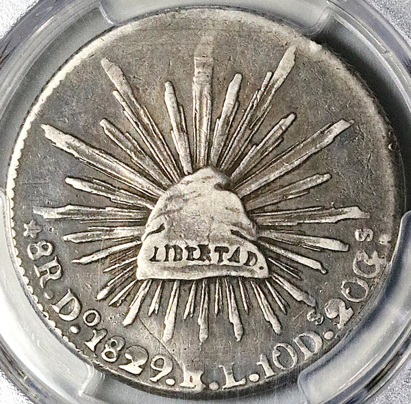 1829-Do PCGS VF Mexico 8 Reales Durango Mint Scarce Cap Rays Silver Coin (25052301C)