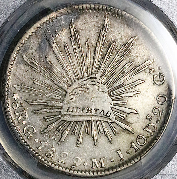 1829-Go PCGS XF Mexico 8 Reales Guanajuato Scarce Silver Coin (25102901C)