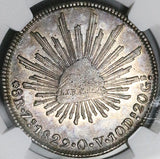 1829-Zs OV NGC AU 53 Mexico 8 Reales Zacatecas Mint Rare Silver Coin POP 2/2 (23072801C)