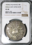 1830-Go NGC XF 40 Mexico 8 Reales Guanajuato Mint Single Dot Scarce Silver Coin (23101301C)