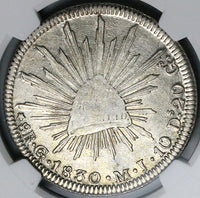 1830-Go NGC XF Mexico 8 Reales Guanajuato Single Dot Scarce Silver Coin (25041201C)