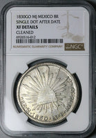 1830-Go NGC XF Mexico 8 Reales Guanajuato Single Dot Scarce Silver Coin (25041201C)