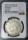 1830-Go NGC XF Mexico 8 Reales Guanajuato Single Dot Scarce Silver Coin (25041201C)