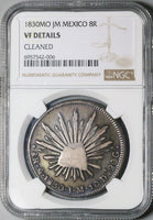 1830-Mo NGC VF Mexico 8 Reales Cap Rays Scarce Silver Coin (24040601C)