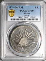 1831-Do PCGS VF 30 Mexico 8 Reales Durango Mint Error Silver Coin (24061501C)