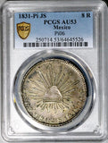 1831-Pi JS PCGS AU 53 Mexico 8 Reales Potosi Mint Scarce Silver Coin POP 2/1 (26061203C)