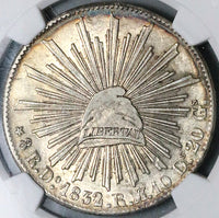 1832/1-Do NGC AU 53 Mexico 8 Reales Durango Mint Scarce Silver Coin POP 1/3 (25041902C)