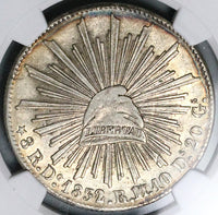 1832/1-Do NGC AU 53 Mexico 8 Reales Durango Mint Scarce Silver Coin POP 1/3 (25041902C)