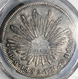 1832-Mo PCGS XF 45 Mexico 8 Reales Cap Rays Scarce Silver Dollar Coin (25072001C)