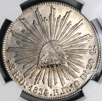 1834/3-Do NGC MS 61 Mexico 8 Reales Durango Mint State Rare Silver Coin (23061101C)