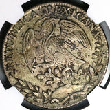1834-Go NGC AU Mexico 8 Reales Guanajuato Mint Cap Rays Silver Coin (24082301C)
