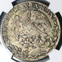 1834-Go NGC AU Mexico 8 Reales Guanajuato Mint Cap Rays Silver Coin (24082301C)