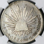 1834-Mo NGC VF Mexico 8 Reales Cap Rays Scarce Silver Coin (24040602C)