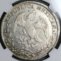 1834-Mo NGC VF Mexico 8 Reales Cap Rays Scarce Silver Coin (24040602C)