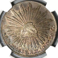 1835/3/1-Do NGC AU 58 Mexico 8 Reales Durango Rare Silver Coin POP 2/1 (23091601C)