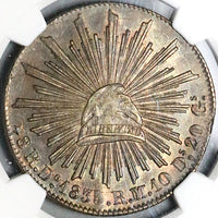 1835/3/1-Do NGC AU 58 Mexico 8 Reales Durango Rare Silver Coin POP 2/1 (23091601C)