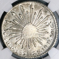 1835-Pi NGC AU 55 Mexico 8 Reales 8R Rare Potosi Mint Silver Coin (25040201D)