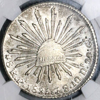 1835-Pi NGC AU 55 Mexico 8 Reales 8R Rare Potosi Mint Silver Coin (25040201D)