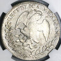1835-Pi NGC AU 55 Mexico 8 Reales 8R Rare Potosi Mint Silver Coin (25040201D)