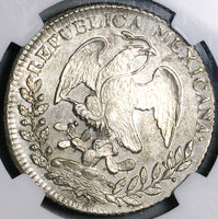 1835-Pi NGC AU 55 Mexico 8 Reales 8R Rare Potosi Mint Silver Coin (25040201D)