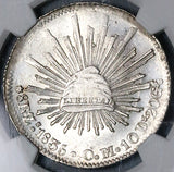 1835-Zs NGC MS 62 Mexico 8 Reales Zacatecas Mint Cap Rays Silver Coin (25021401C)