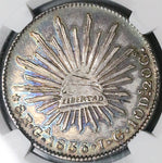 1836-Ga NGC AU Mexico 8 Reales Guadalajara Mint Cap Rays Rare Coin (24052704C)