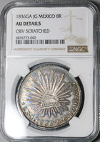 1836-Ga NGC AU Mexico 8 Reales Guadalajara Mint Cap Rays Rare Coin (24052704C)