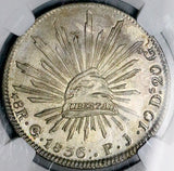 1836-Go NGC UNC Mexico 8 Reales Guanajuato Die Clash Mint Error Silver Coin (26052301D)
