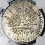1836-Go NGC UNC Mexico 8 Reales Guanajuato Die Clash Mint Error Silver Coin (26052301D)
