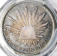 1836-Mo MF/ML PCGS XF 45 Mexico 8 Reales Rare Cap Rays Silver Coin POP 1/0 (25092301C)