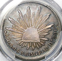 1836-Mo MF/ML PCGS XF 45 Mexico 8 Reales Rare Cap Rays Silver Coin POP 1/0 (25092301C)