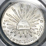 1836-Pi PCGS UNC Mexico 8 Reales Potosi Mint Scarce 8Rs Silver Coin (25032702C)