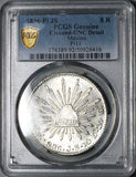 1836-Pi PCGS UNC Mexico 8 Reales Potosi Mint Scarce 8Rs Silver Coin (25032702C)