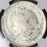 1837-Zs NGC AU 58 Mexico 8 Reales Zacatecas Scarce Cap Rays Silver Coin (25101901D)