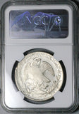 1837-Zs NGC AU 58 Mexico 8 Reales Zacatecas Scarce Cap Rays Silver Coin (25101901D)