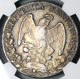 1838-Do NGC AU 53 Mexico 8 Reales Durango Mint Cap Rays Scarce Silver Coin (23091102C)